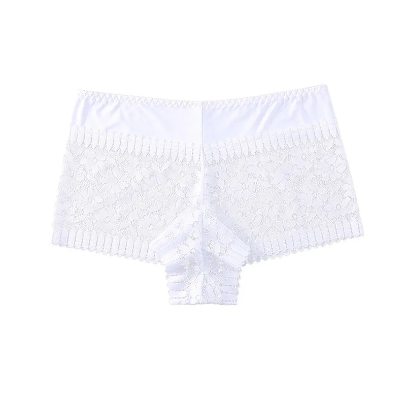 White lace shorts on a white background