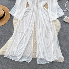 Sheer Elegant Long Robe Dress