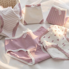 5 PCS Women's Cotton Panties Girls Briefs Comfortable Underwear Elasticity Triangle Pants Breathable Underpants Intimates
