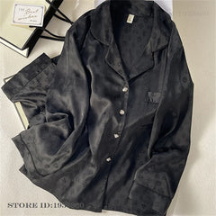 Striped Satin Long Sleeve Pajamas