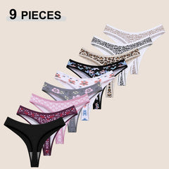 Seamless Cotton Thong Panty 9-Piece Set