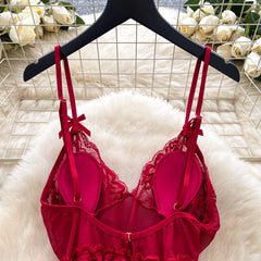 Irregular Mesh Lace Spliced Nightgown – Women’s Sheer Sleepwear Dress