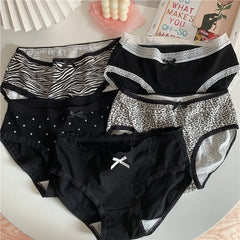 Sweet Bow Solid Cotton Briefs 5pcs
