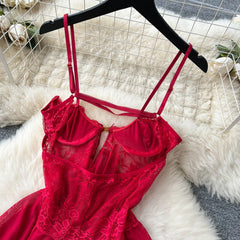 Elegant Mesh Camisole Nightgown – Lightweight Summer Sleepwear