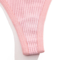 Waffle Knit Thong Panties 5-Pack