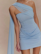 One Shoulder Backless Mini Dress