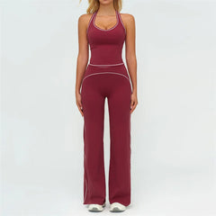 Contrasting Color Yoga Tracksuit Set