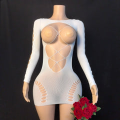 Women Hollow Cut-Out Long Sleeve Bodycon Dress