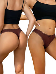 Women Lace Trim Thong 7pcs