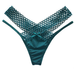 Leopard Lace Mesh Low-Rise G-String Thong