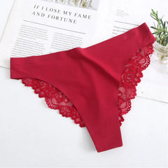 Lace Triangle Low-Rise Thong Panties
