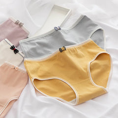 Sweet Bow Solid Cotton Briefs 5pcs