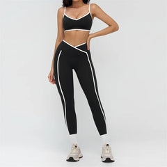 Contrasting Color Women’s Gym Set