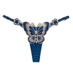 Butterfly Embroidery O-Ring Low-Rise Thong