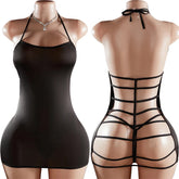 Strappy Back Halter Mini Dress Set