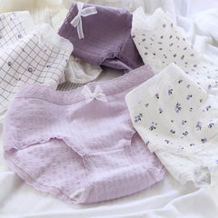 5 PCS Women's Cotton Panties Girls Briefs Comfortable Underwear Elasticity Triangle Pants Breathable Underpants Intimates