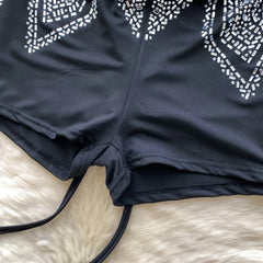 Chic Backless Halter Bodysuit Romper
