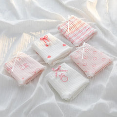 Women Floral Print Bow Cotton Briefs 5pcs
