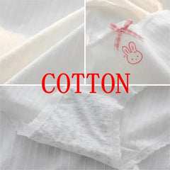 Women Floral Print Bow Cotton Briefs 5pcs