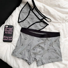 Cute Cartoon Couple Underwear Set