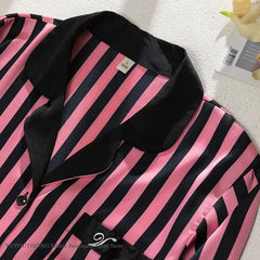 Striped Satin Long Sleeve Pajamas