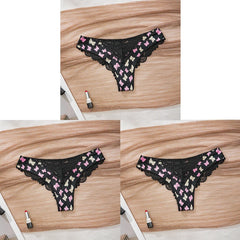 Women's Scalloped Lace 3-Pack Thong Underwear