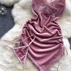 Seductive V-Neck Nightwear Set - Erotic Lingerie for Women