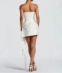 Strapless Ruched Off-Shoulder Mini