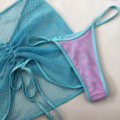 Summer Diamond Halter Ruffle Bikini