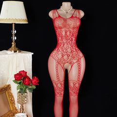 Women Floral Fishnet Full Bodystocking