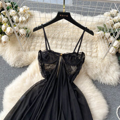 Elegant Mesh Camisole Nightgown – Lightweight Summer Sleepwear