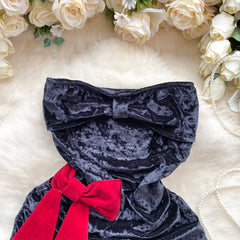 Velvet Strapless Bow Sheath Dress – New Trend