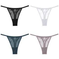 Women's Butterfly Mesh 4-Pack Thong Underwear