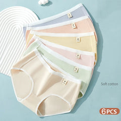 Women Pastel Bow Briefs 6pcs