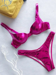 Women's Metallic Underwire 2-Piece Bikini Set
