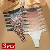 Set of three pairs of women's underwear with 'LOVE' waistbands on a beige background, branded 'CuteBye'.