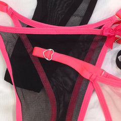 Low Rise Bow Detail Adjustable G-String Thong
