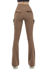 Brown cargo pants on a white background