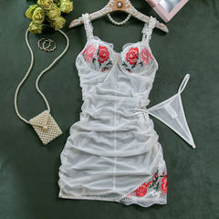 Romantic Floral Lace Nightgown Set