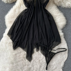 Elegant Mesh Camisole Nightgown – Lightweight Summer Sleepwear