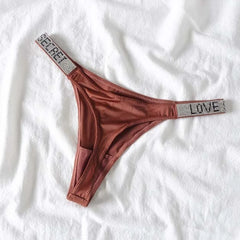 Rhinestone Low-Rise Fitness Thong