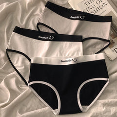 Cotton Smiley Print Mid Rise Briefs 3pcs