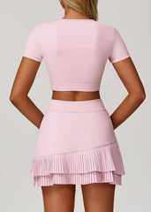 High Waist Women’s Pleated Tennis Skirt with Pockets