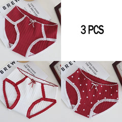 Cute Cotton Mid-Rise Panty Set 3 Pack