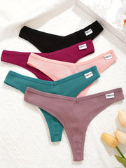 Waffle Knit Thong Panties 5-Pack