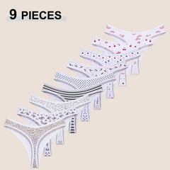 Seamless Cotton Thong Panty 9-Piece Set