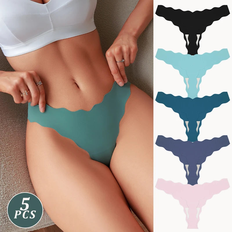 Person wearing teal underwear with color swatches on a white background