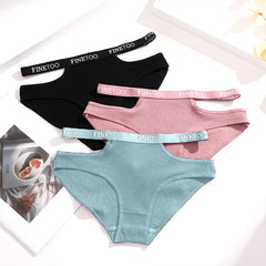 Three pairs of women's underwear with 'FINEtoo' branding on the waistbands.