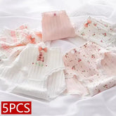 Floral Print Cotton Mid-Rise Briefs 5 Pack