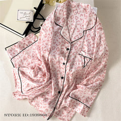 Striped Satin Long Sleeve Pajamas